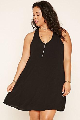 Forever21 Plus Women's  Black Plus Size Strappy-back Dress