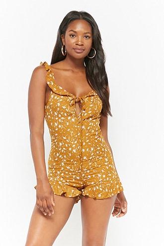 Forever21 Floral Ruffle Romper