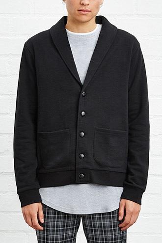 21 Men Men's  Shawl-collar Buttoned Cardigan