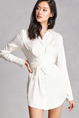 Forever21 Satin Wrap Shirt