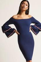 Forever21 Trumpet-sleeve Off-the-shoulder Dress