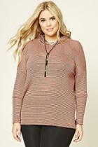 Forever21 Plus Women's  Plus Size Hooded Striped Top