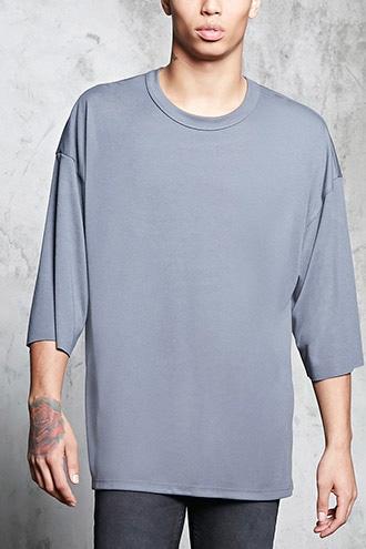 Forever21 Crew Neck Dropped-sleeve Tee