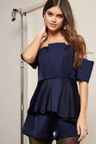 Forever21 Selfie Leslie Satin Off-the-shoulder Romper