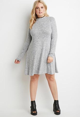 Forever21 Plus Marled Mock Neck Dress