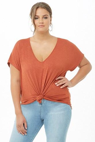 Forever21 Plus Size Longline Slub Knit Tee