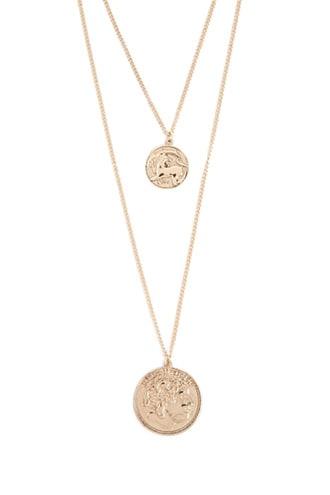 Forever21 Ancient Coin Pendant Layered Necklace