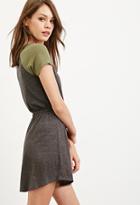 Forever21 Women's  Heathered Colorblock Dress (charcoal/olive)