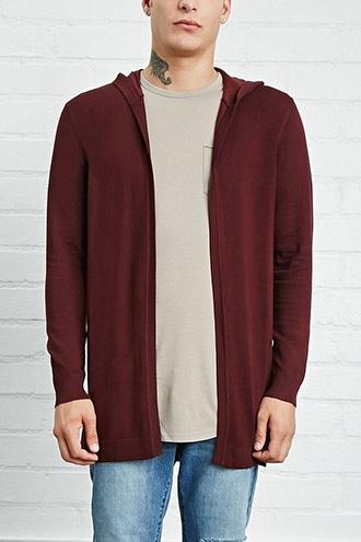 21 Men Men's  Hooded Longline Cardigan
