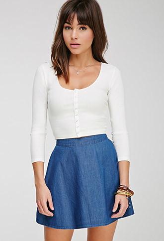 Forever21 Denim Skater Skirt