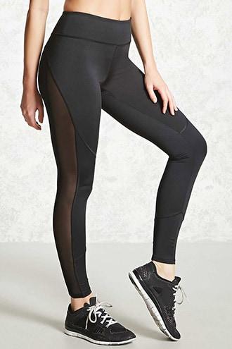 Forever21 Active Mesh Paneled 7/8 Leggings