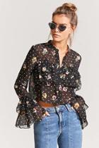Forever21 Sheer Tiered Flounce Top