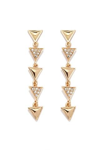 Forever21 Triangle Drop Earrings (gold/clear)