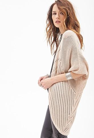 Forever21 Women's  Tan Relaxed Dolman Cardigan