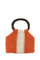 Forever21 Crochet Wooden Handle Handbag