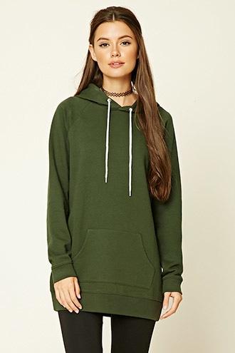 Forever21 Women's  Raglan Tunic Hoodie