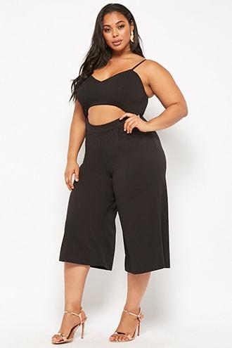 Forever21 Plus Size Cutout Cropped Jumpsuit