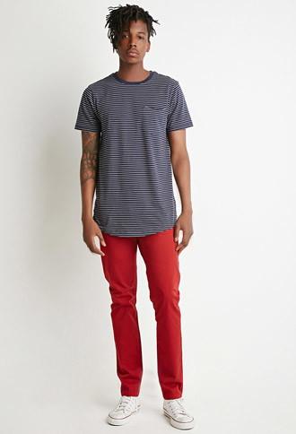 21 Men Men's  Classic Twill Pants (red)
