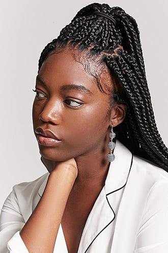 Forever21 Bauble Stripe Drop Earrings