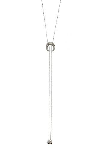Forever21 Crescent Moon Pendant Lariat Necklace