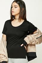 Forever21 Scoop Neck High-low Top