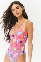 Forever21 Care Bear Graphic One-piece Swimsuit