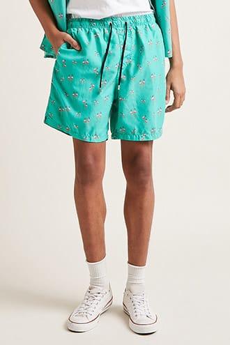 Forever21 In Gear Flamingo Print Swim Trunks