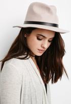Forever21 Faux Leather-trimmed Wool Fedora