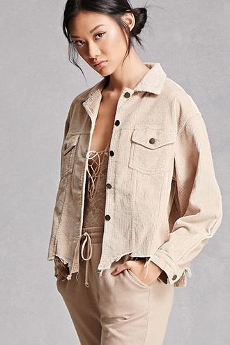 Forever21 Distressed Corduroy Jacket