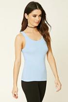 Forever21 Women's  Sky Blue Scoop Back Tank