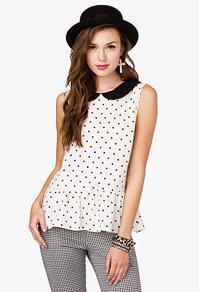 Forever21 Polka Dot Peter Pan Collar Shirt