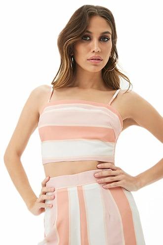 Forever21 Selfie Leslie Striped Tie-back Cami