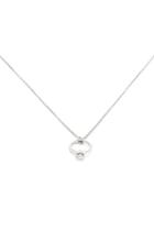 Forever21 Silver & Clear Ring Pendant Necklace
