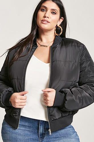 Forever21 Plus Size Puffer Bomber Jacket