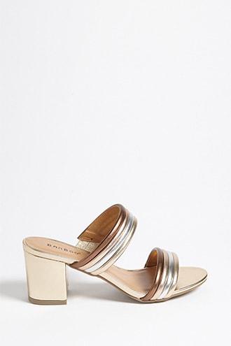 Forever21 Double-strap Striped Mules