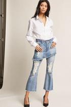 Forever21 Layered Crop Flare Jeans