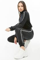 Forever21 Velour Rhinestone & Faux Gem-trim Joggers