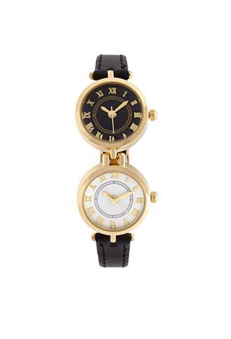 Forever21 Double-face Watch Black/gold One Size