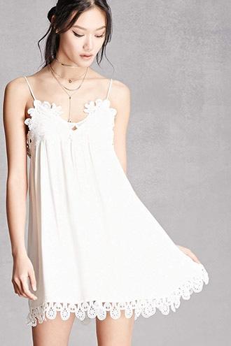 Forever21 Crochet Lace Gauze Mini Dress