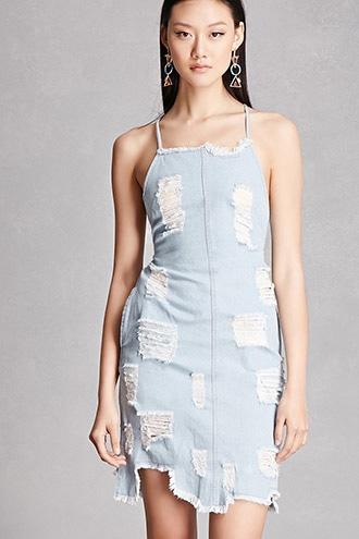 Forever21 Distressed Denim Mini Dress