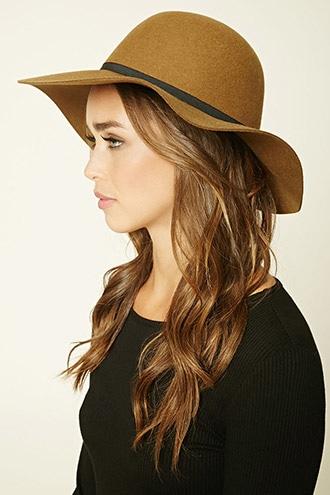 Forever21 Women's  Olive Floppy Wool Hat