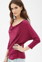 Forever21 Contemporary Zippered Cowl-neck Top