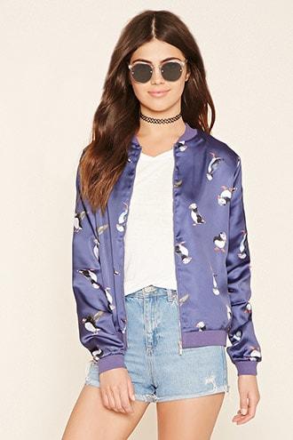 Forever21 Eric + Lani Puffin Print Jacket