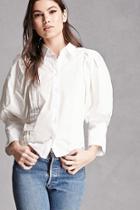 Forever21 Puffy-sleeve Pintuck Shirt