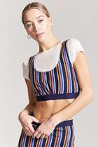 Forever21 Stripe French Terry Knit Crop Top