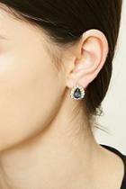 Forever21 Gold & Blue Rhinestone Teardrop Studs