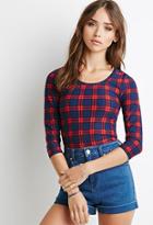 Forever21 Stretch-knit Plaid Top