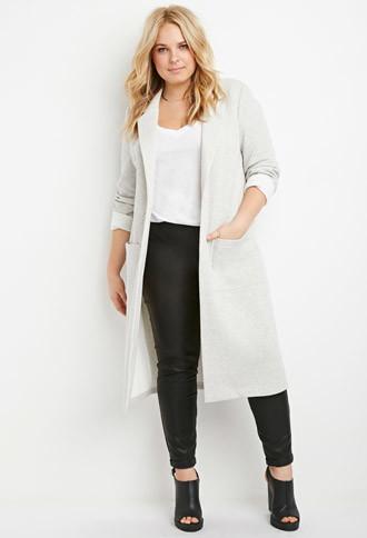 Forever21 Plus Heathered Longline Jacket