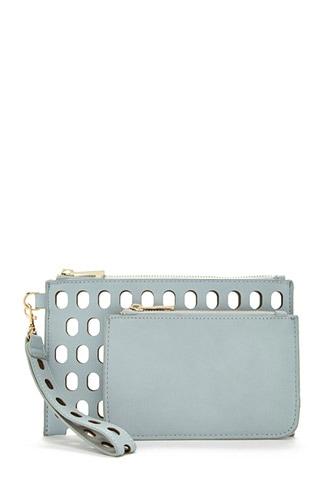 Forever21 Grey Laser-cut Clutch Set