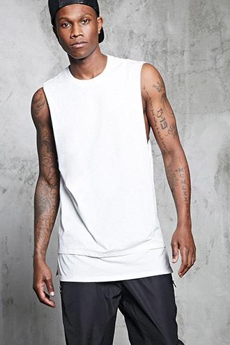 Forever21 Raw-cut Longline Tee